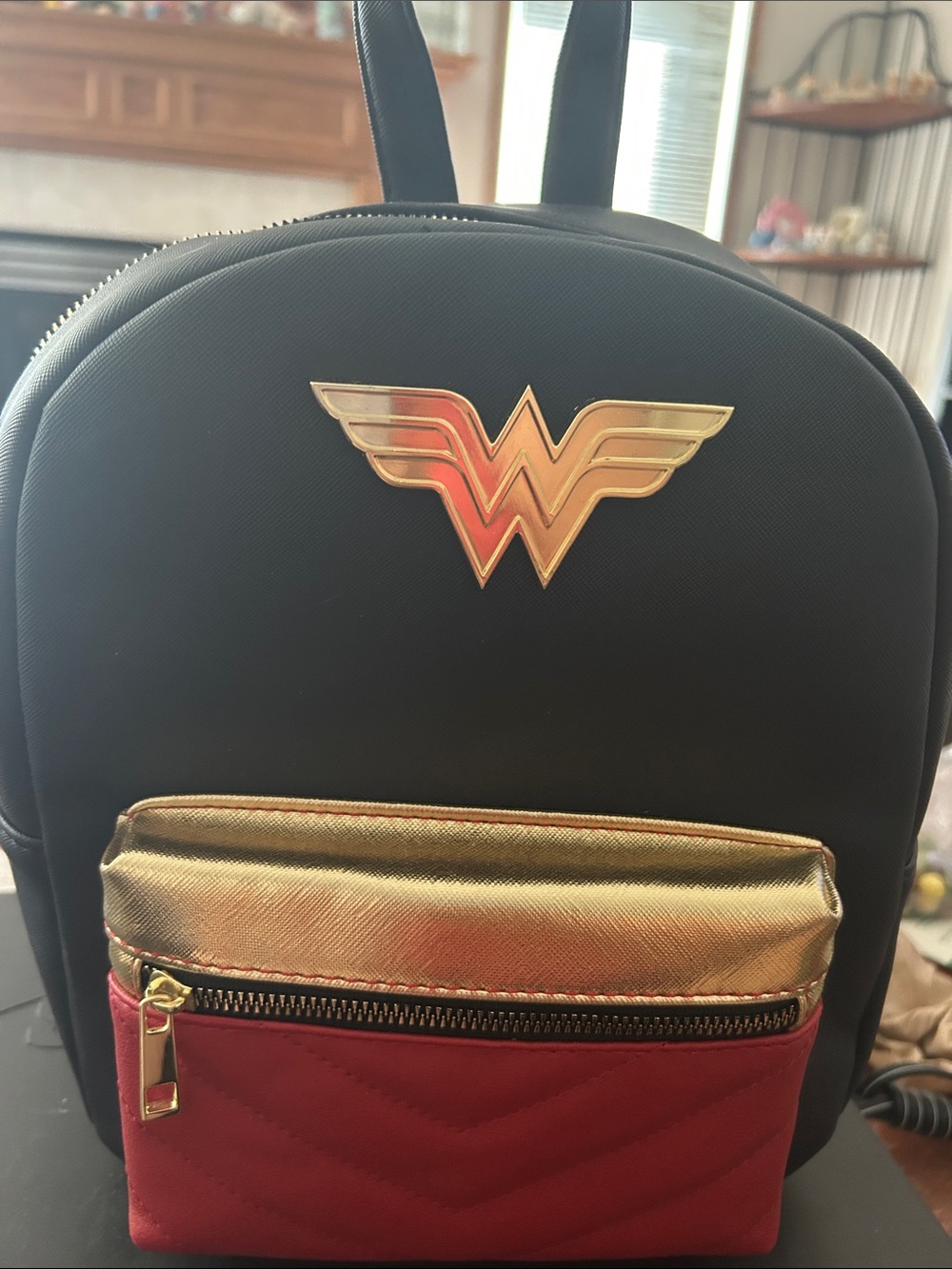 Wonder Woman Black and Gold Mini Backpack loungefly